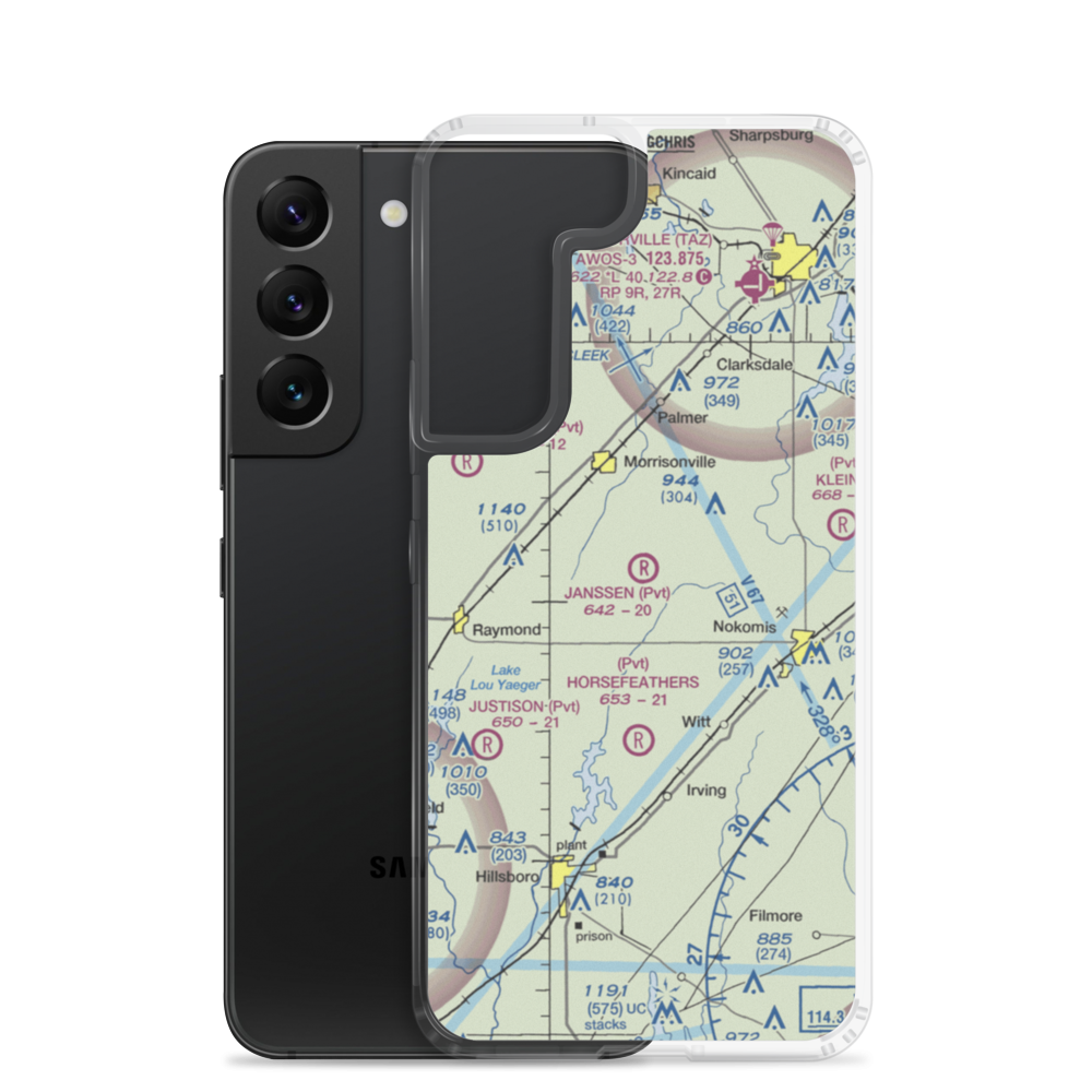 Alan B. Janssen Airport (4LL9) VFR Sectional Samsung Case Samsung Galaxy S22 model shown