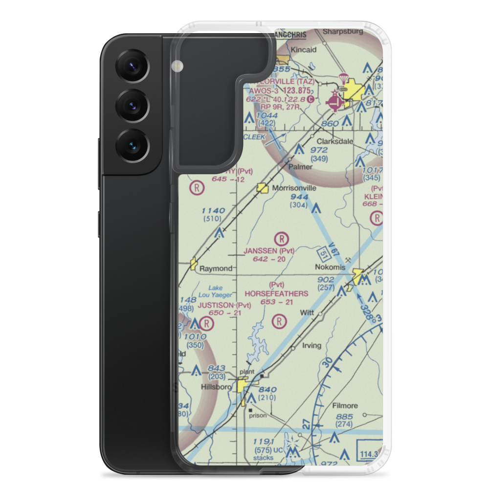 Alan B. Janssen Airport (4LL9) VFR Sectional Samsung Case Samsung Galaxy S22 Plus model shown
