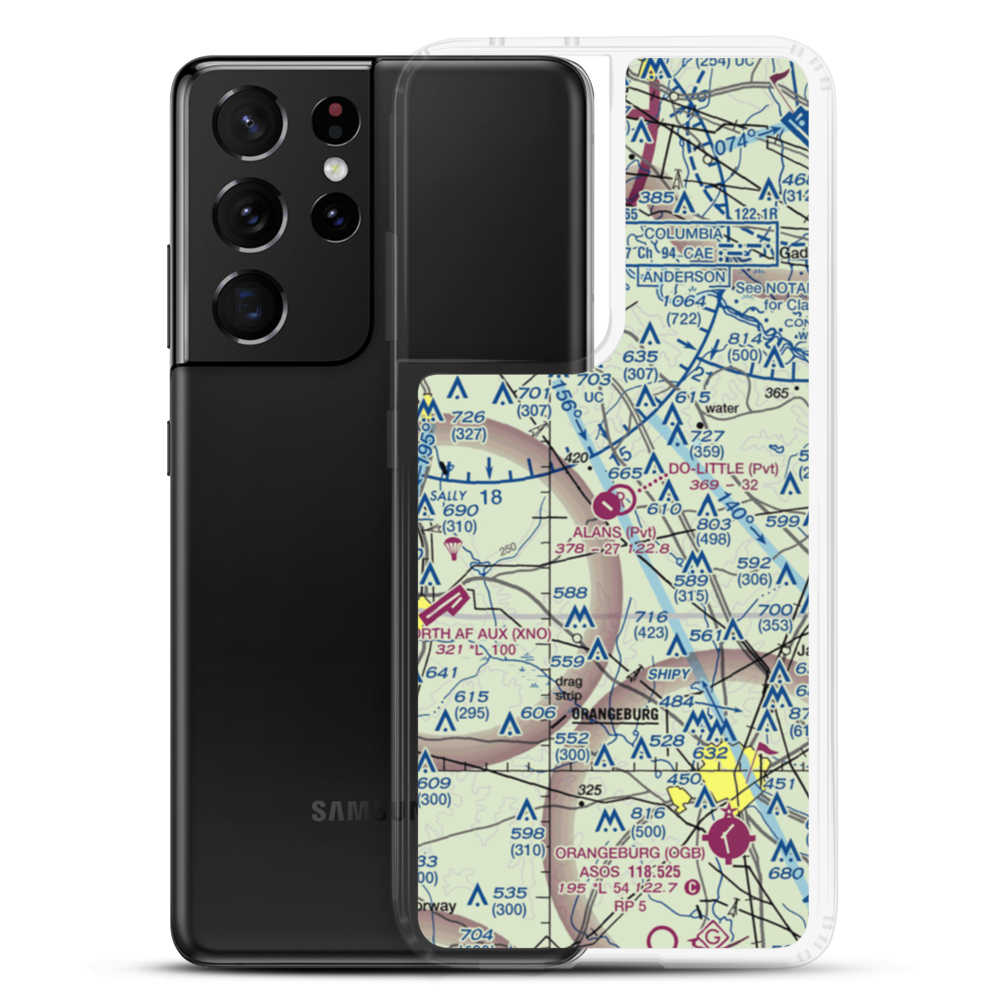 Alan's Airport (SC07) VFR Sectional Samsung Case Samsung Galaxy S21 Ultra model shown