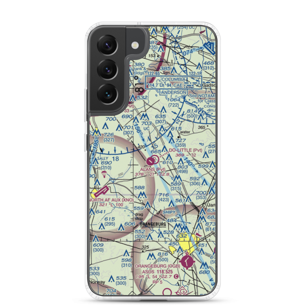 Alan's Airport (SC07) VFR Sectional Samsung Case Samsung Galaxy S22 Plus model shown