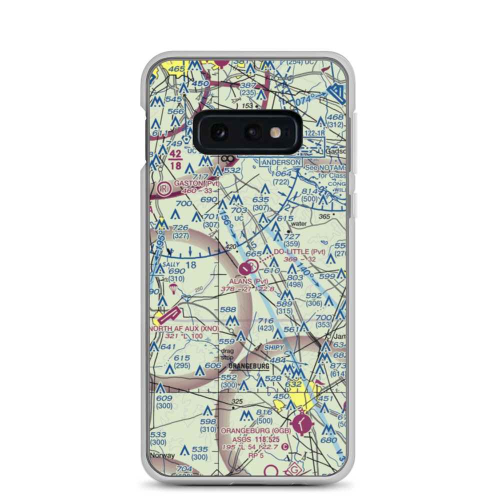 Alan's Airport (SC07) VFR Sectional Samsung Case Samsung Galaxy S10e model shown