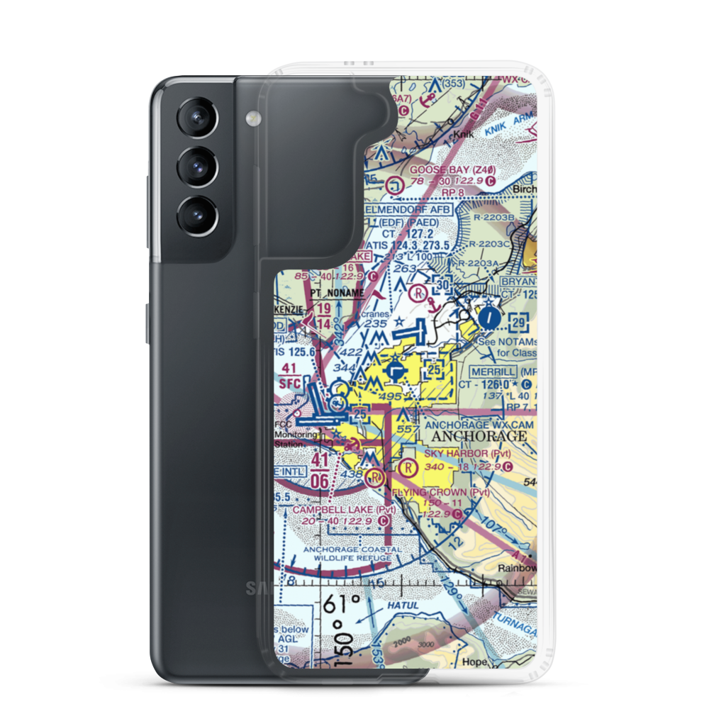 Alaska Regional Hospital Heliport (2OK) VFR Sectional Samsung Case Samsung Galaxy S21 model shown