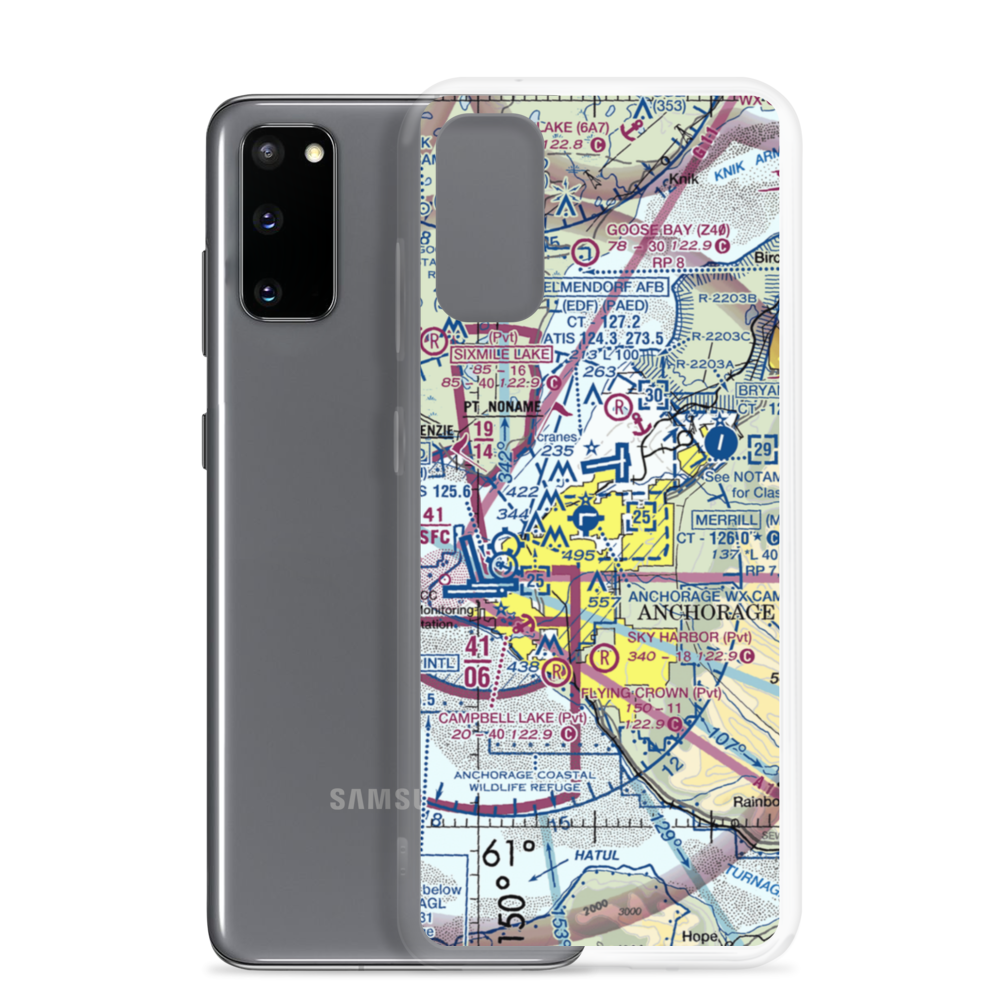 Alaska Regional Hospital Heliport (2OK) VFR Sectional Samsung Case Samsung Galaxy S20 model shown