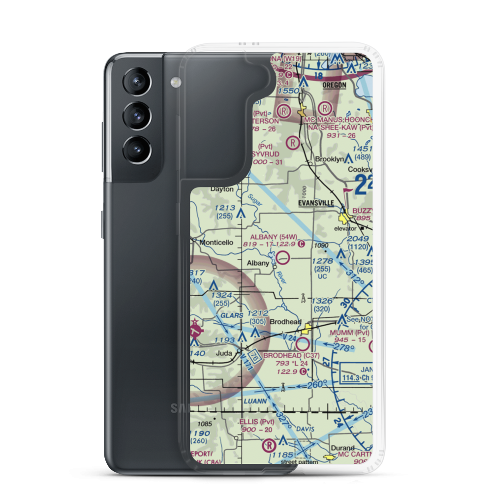 Albany Airport (54W) VFR Sectional Samsung Case Samsung Galaxy S21 model shown