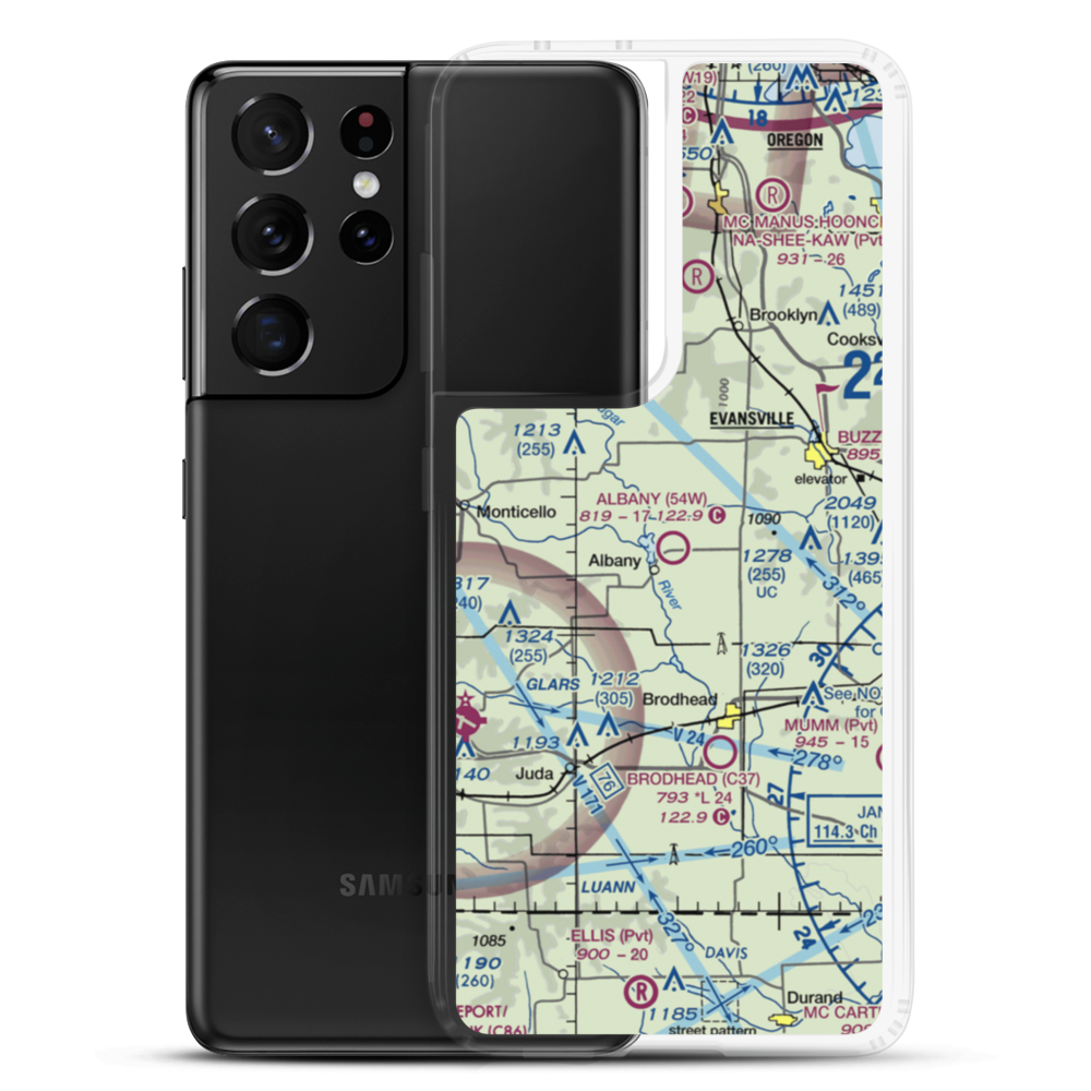 Albany Airport (54W) VFR Sectional Samsung Case Samsung Galaxy S21 Ultra model shown