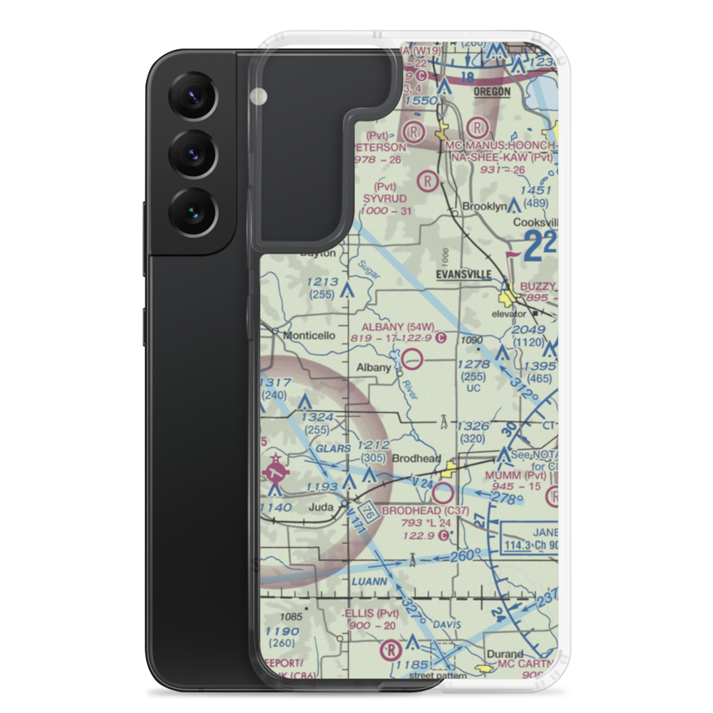 Albany Airport (54W) VFR Sectional Samsung Case Samsung Galaxy S22 Plus model shown