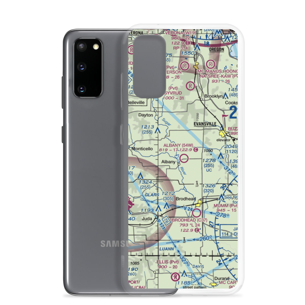 Albany Airport (54W) VFR Sectional Samsung Case Samsung Galaxy S20 model shown