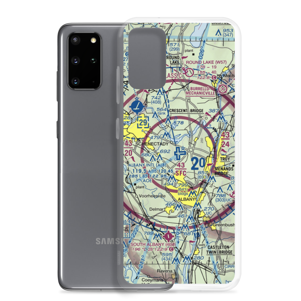 Albany International Airport (ALB) VFR Sectional Samsung Case Samsung Galaxy S20 Plus model shown