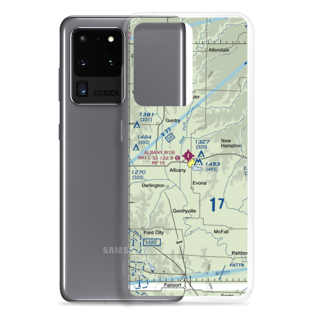 Albany Municipal Airport (K19) VFR Sectional Samsung Case Samsung Galaxy S20 Ultra model shown