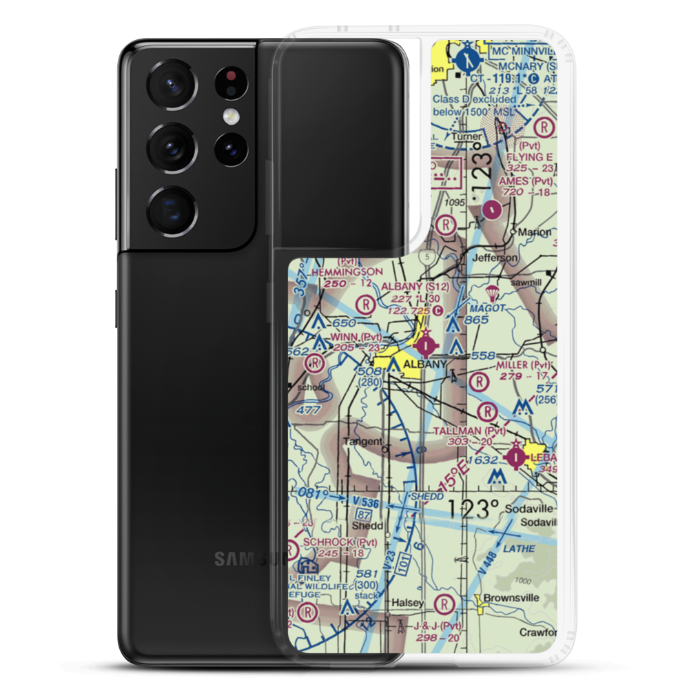 Albany Municipal Airport (S12) VFR Sectional Samsung Case Samsung Galaxy S21 Ultra model shown