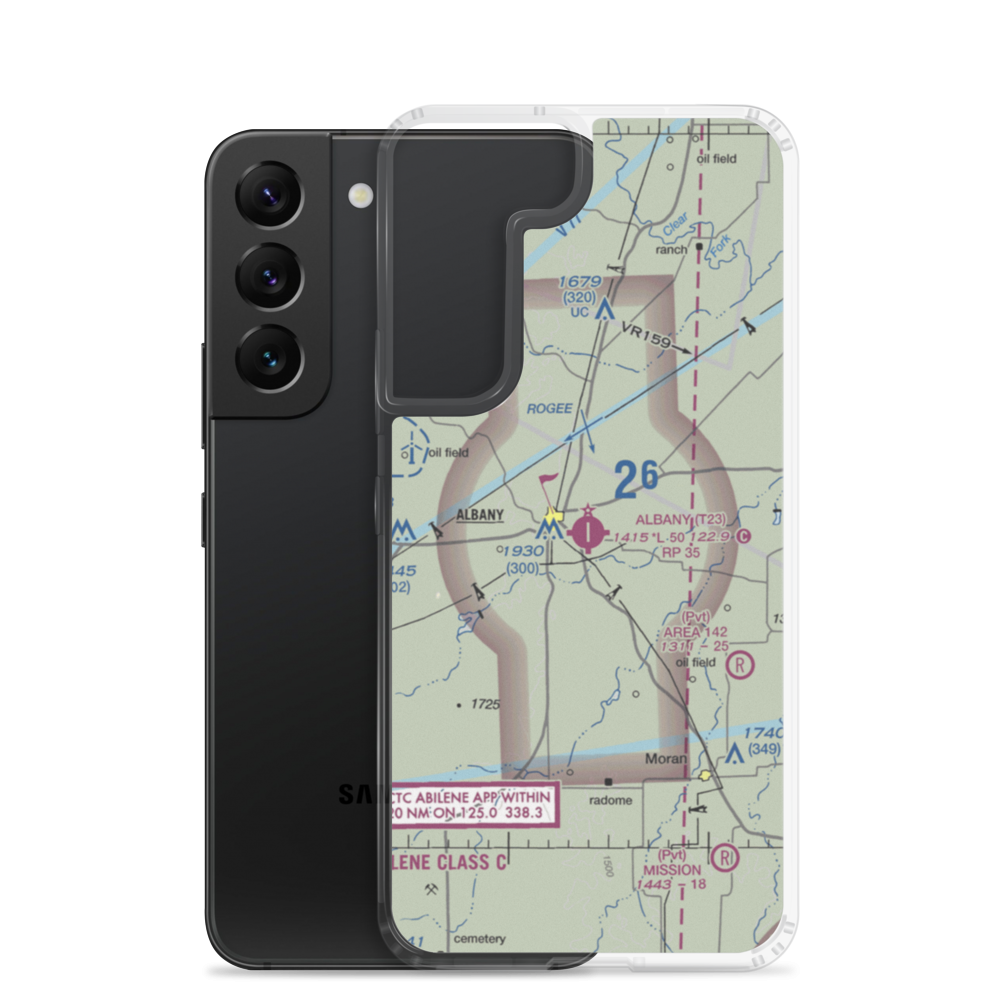 Albany Municipal Airport (T23) VFR Sectional Samsung Case Samsung Galaxy S22 model shown