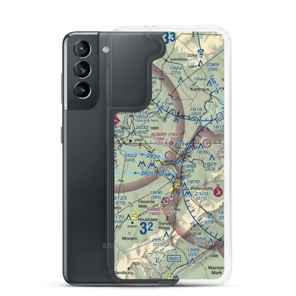 Albert Airport (1N3) VFR Sectional Samsung Case Samsung Galaxy S21 model shown