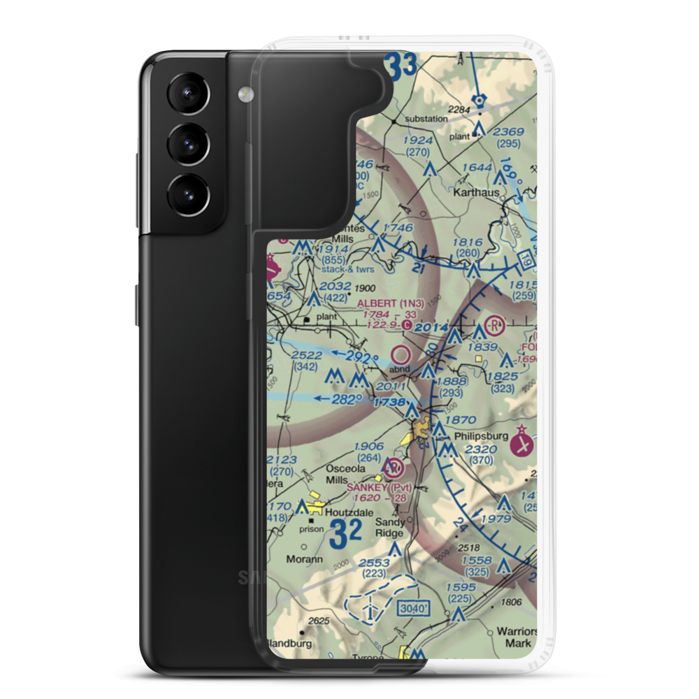 Albert Airport (1N3) VFR Sectional Samsung Case Samsung Galaxy S21 Plus model shown