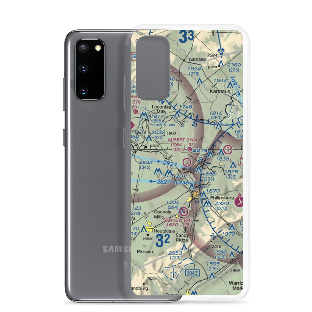 Albert Airport (1N3) VFR Sectional Samsung Case Samsung Galaxy S20 model shown