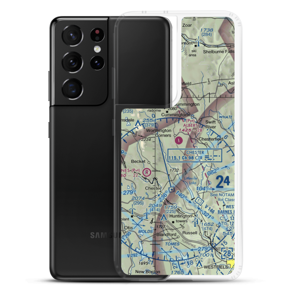 Albert Farms Airport (MA88) VFR Sectional Samsung Case Samsung Galaxy S21 Ultra model shown