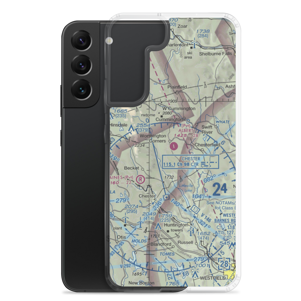 Albert Farms Airport (MA88) VFR Sectional Samsung Case Samsung Galaxy S22 Plus model shown