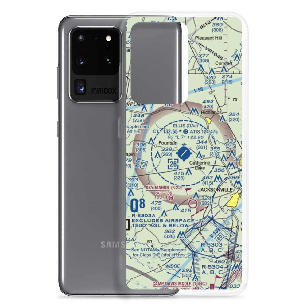 Albert J Ellis Airport (OAJ) VFR Sectional Samsung Case Samsung Galaxy S20 Ultra model shown
