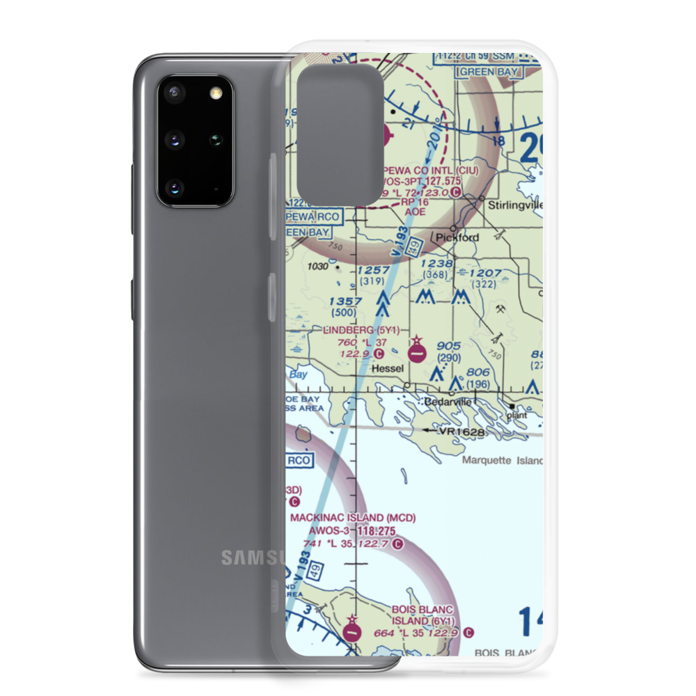 Albert J Lindberg Airport (5Y1) VFR Sectional Samsung Case Samsung Galaxy S20 Plus model shown