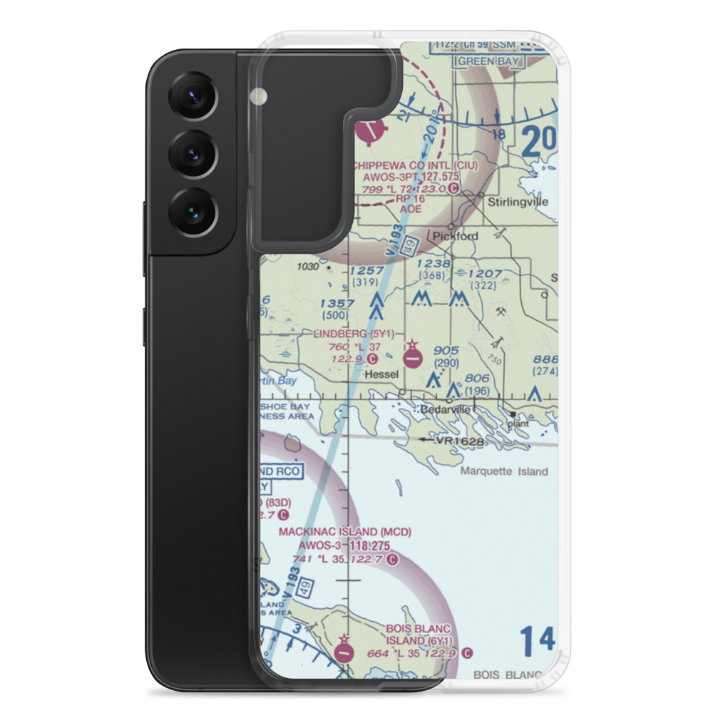 Albert J Lindberg Airport (5Y1) VFR Sectional Samsung Case Samsung Galaxy S22 Plus model shown