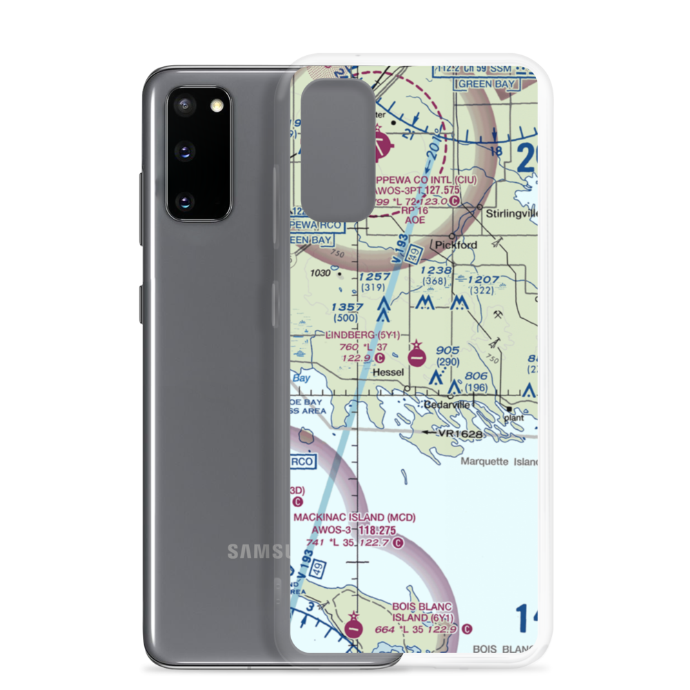 Albert J Lindberg Airport (5Y1) VFR Sectional Samsung Case Samsung Galaxy S20 model shown