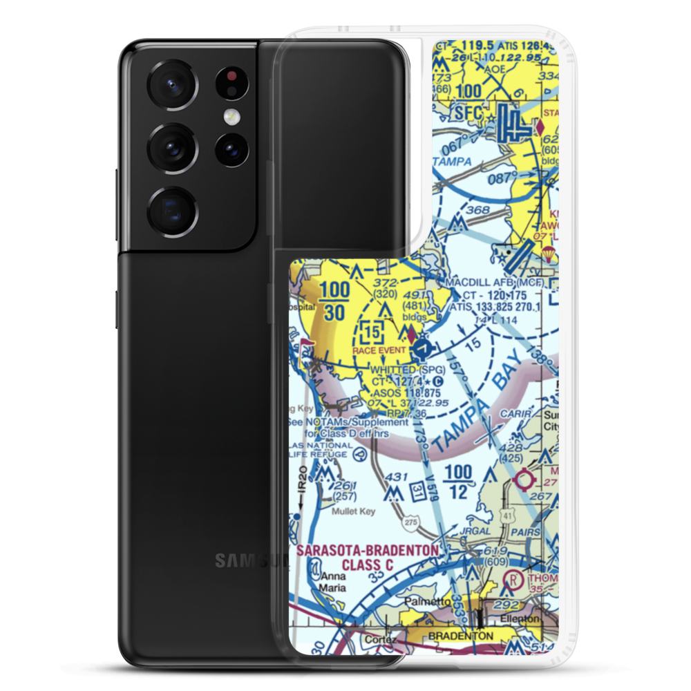 Albert Whitted Airport (SPG) VFR Sectional Samsung Case Samsung Galaxy S21 Ultra model shown