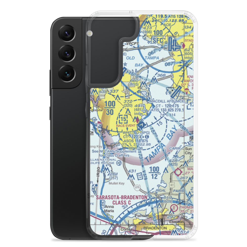 Albert Whitted Airport (SPG) VFR Sectional Samsung Case Samsung Galaxy S22 Plus model shown