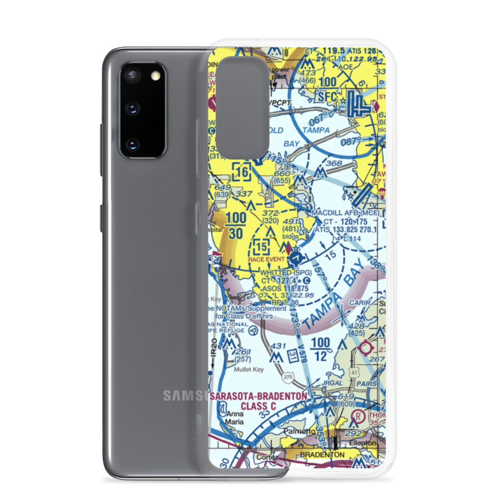 Albert Whitted Airport (SPG) VFR Sectional Samsung Case Samsung Galaxy S20 model shown