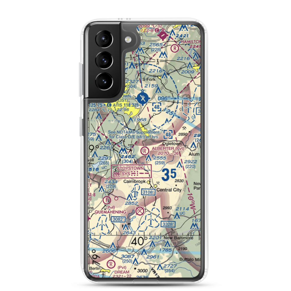 Alberter Farms Airport (PS52) VFR Sectional Samsung Case Samsung Galaxy S21 Plus model shown