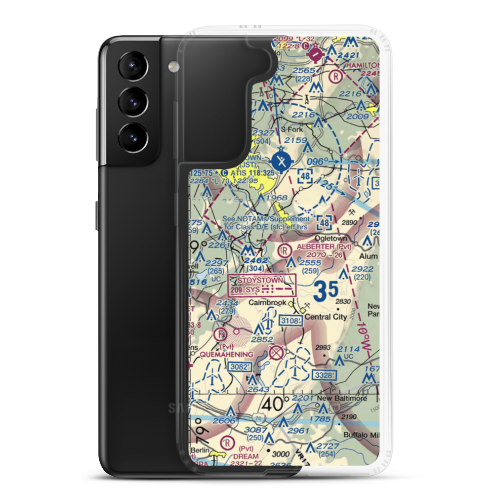 Alberter Farms Airport (PS52) VFR Sectional Samsung Case Samsung Galaxy S21 Plus model shown