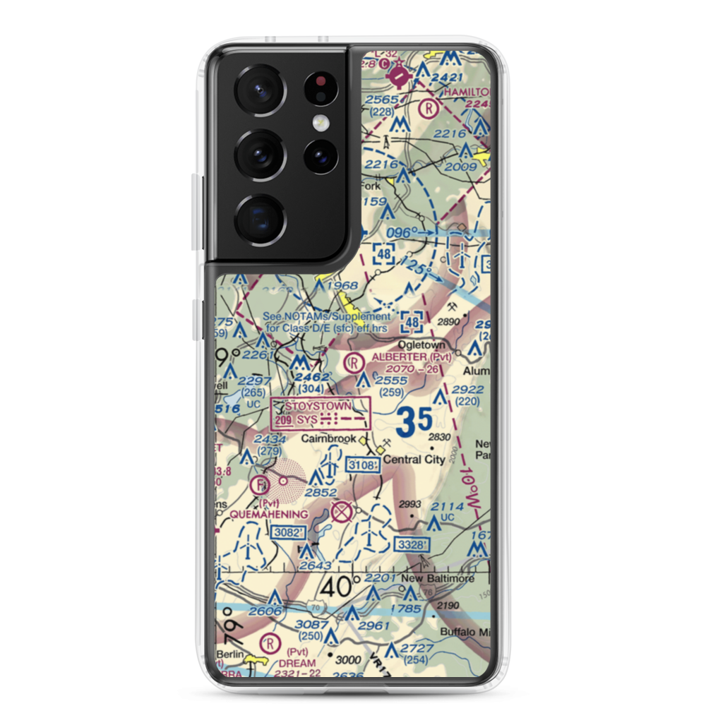 Alberter Farms Airport (PS52) VFR Sectional Samsung Case Samsung Galaxy S21 Ultra model shown