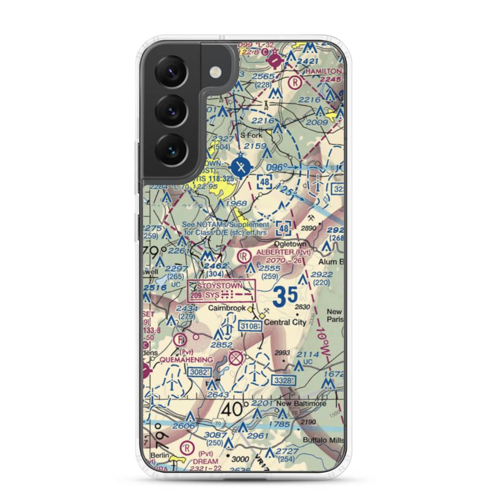 Alberter Farms Airport (PS52) VFR Sectional Samsung Case Samsung Galaxy S22 Plus model shown