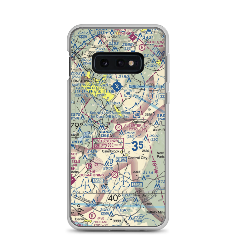 Alberter Farms Airport (PS52) VFR Sectional Samsung Case Samsung Galaxy S10e model shown