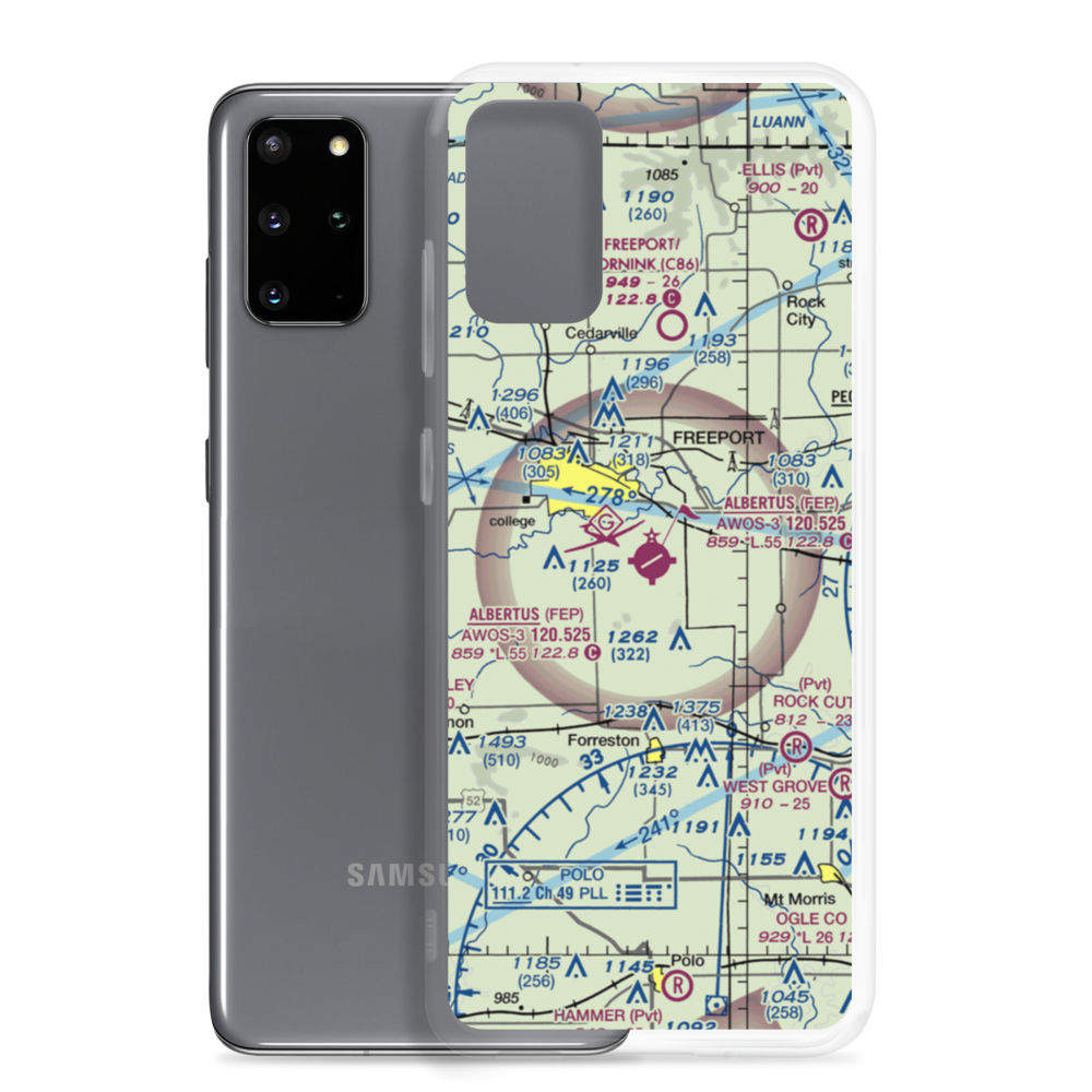 Albertus Airport (FEP) VFR Sectional Samsung Case Samsung Galaxy S20 Plus model shown