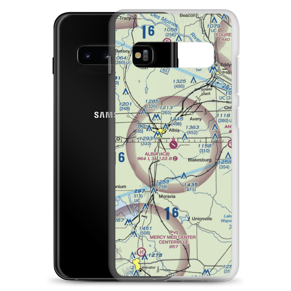 Albia Municipal Airport (4C8) VFR Sectional Samsung Case Samsung Galaxy S10+ model shown
