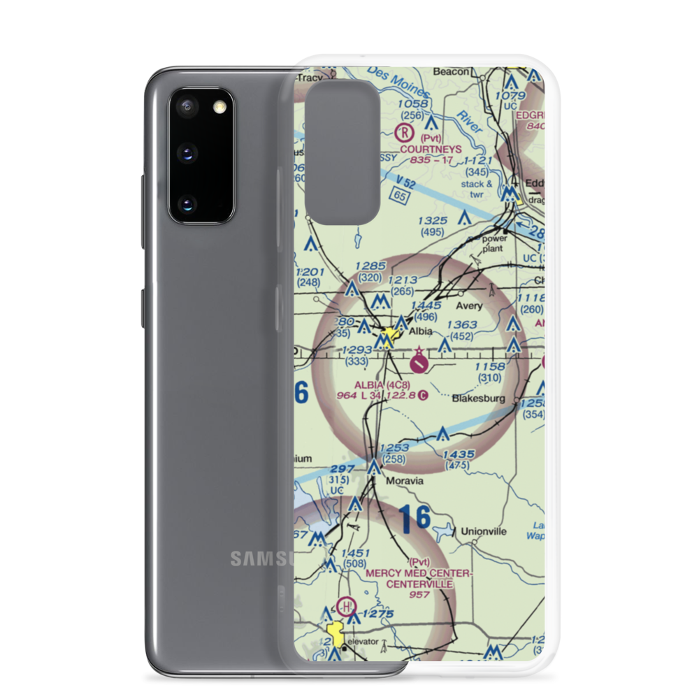 Albia Municipal Airport (4C8) VFR Sectional Samsung Case Samsung Galaxy S20 model shown