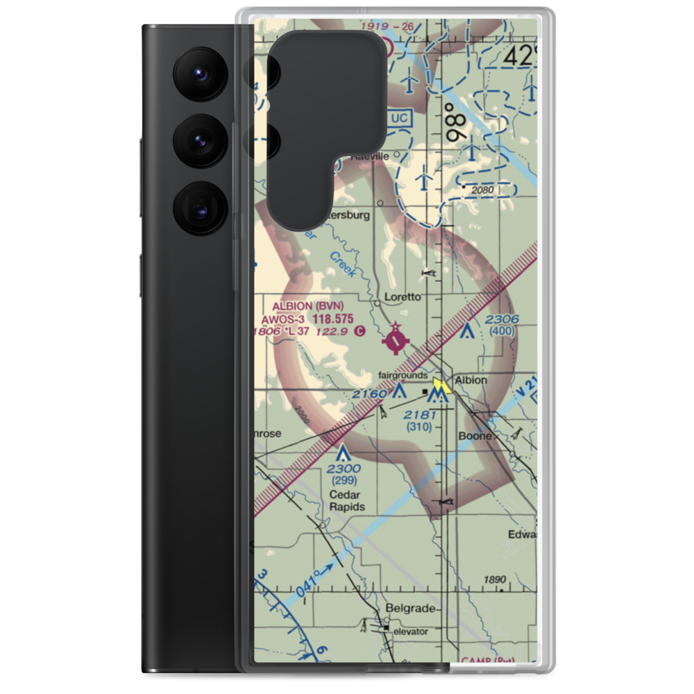 Albion Municipal Airport (BVN) VFR Sectional Samsung Case Samsung Galaxy S22 Ultra model shown