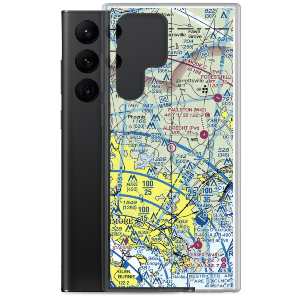 Albrecht Airstrip (MD48) VFR Sectional Samsung Case Samsung Galaxy S22 Ultra model shown