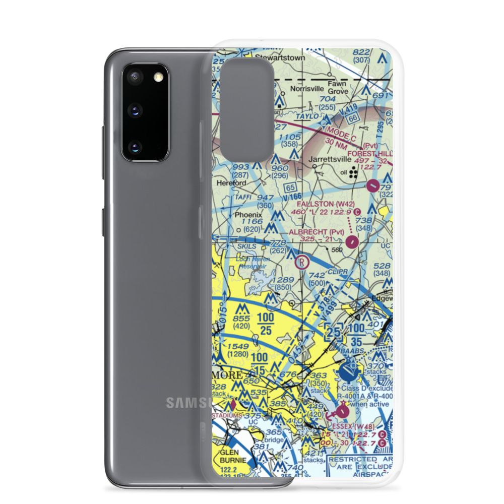 Albrecht Airstrip (MD48) VFR Sectional Samsung Case Samsung Galaxy S20 model shown