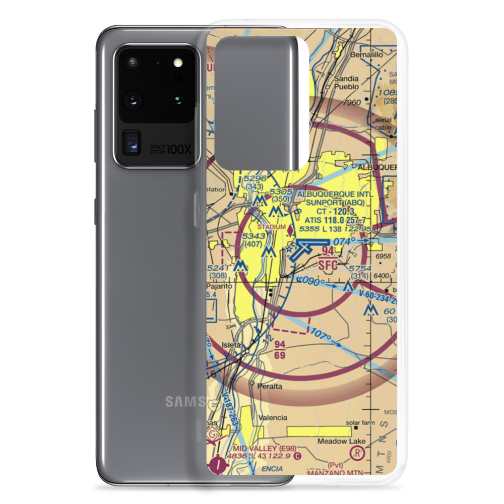 Albuquerque International Sunport (ABQ) VFR Sectional Samsung Case Samsung Galaxy S20 Ultra model shown