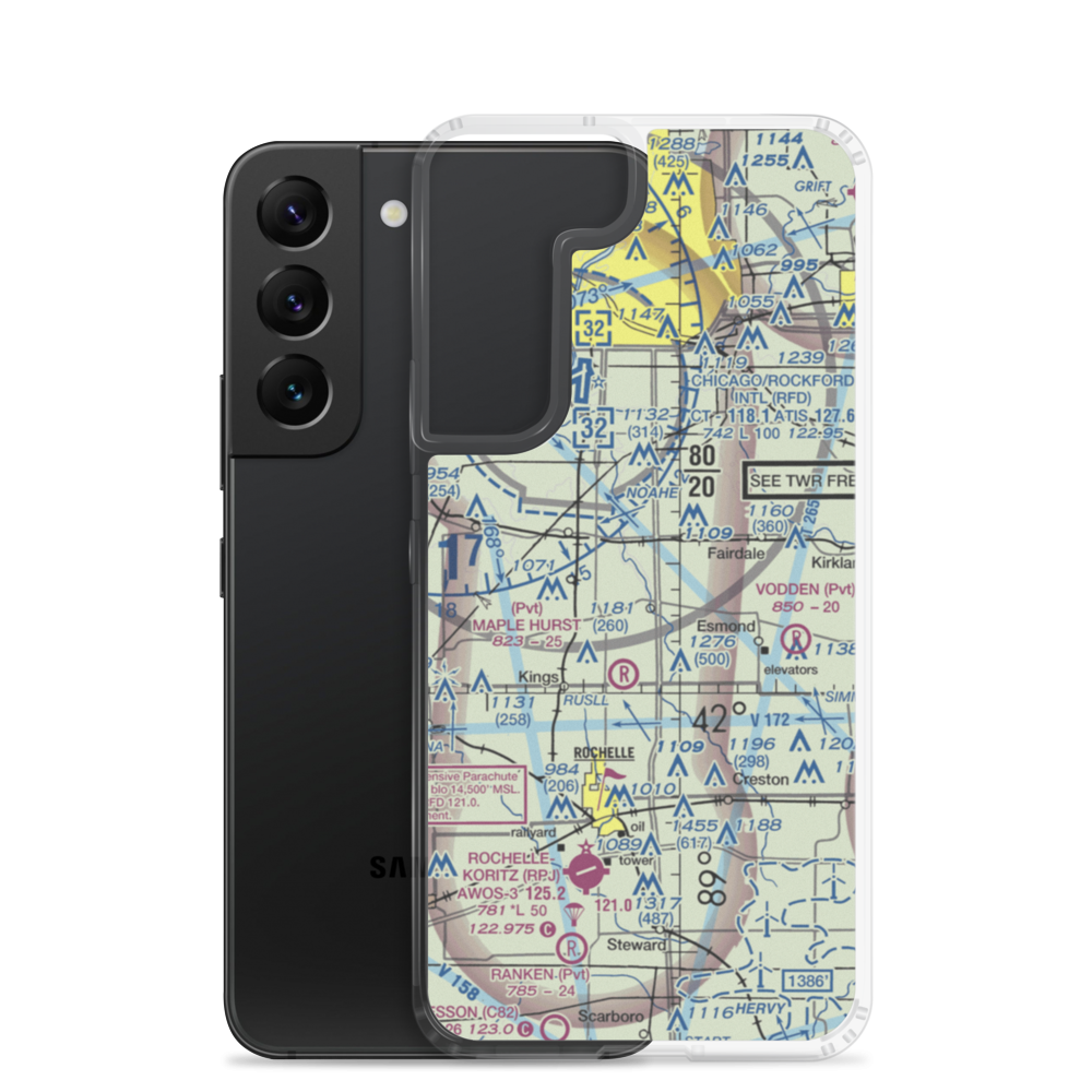 Alcock RLA Restricted Landing Area (41IL) VFR Sectional Samsung Case Samsung Galaxy S22 model shown