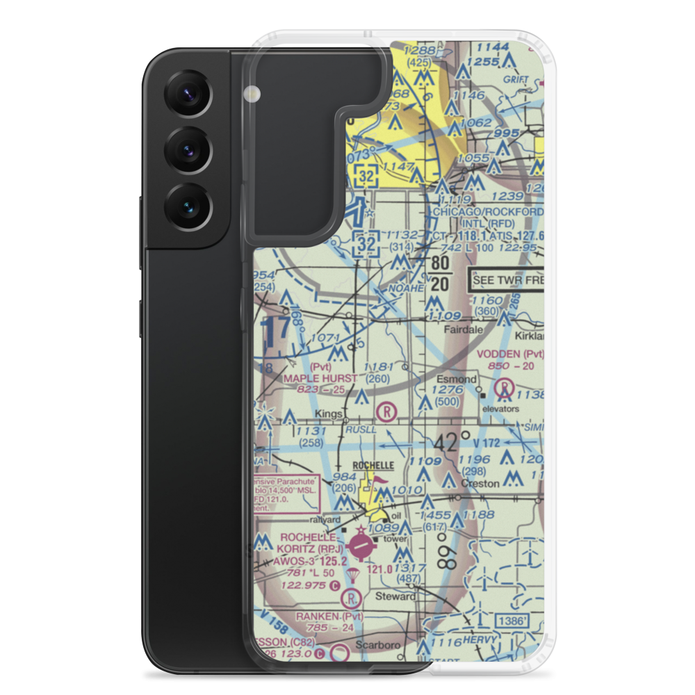 Alcock RLA Restricted Landing Area (41IL) VFR Sectional Samsung Case Samsung Galaxy S22 Plus model shown