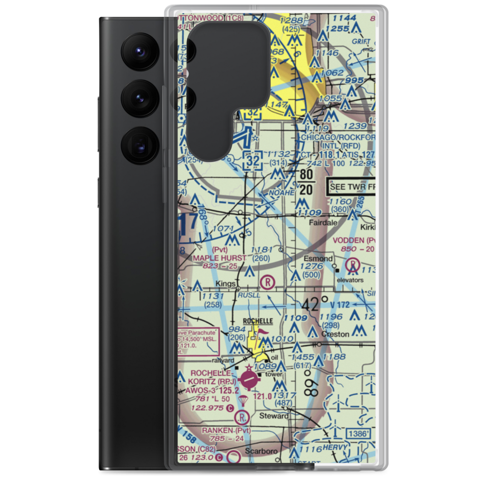 Alcock RLA Restricted Landing Area (41IL) VFR Sectional Samsung Case Samsung Galaxy S22 Ultra model shown