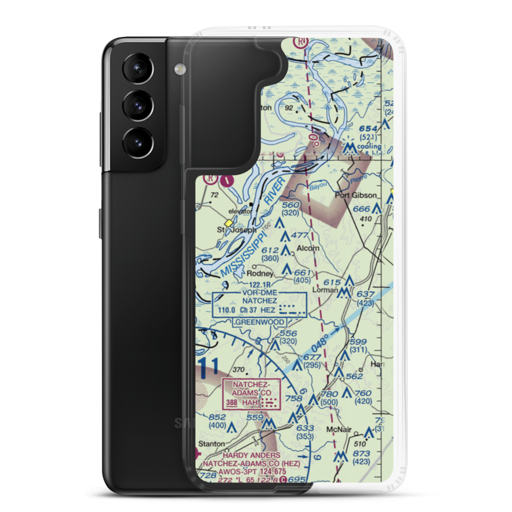 Alcorn State University Airport (MS28) VFR Sectional Samsung Case Samsung Galaxy S21 Plus model shown