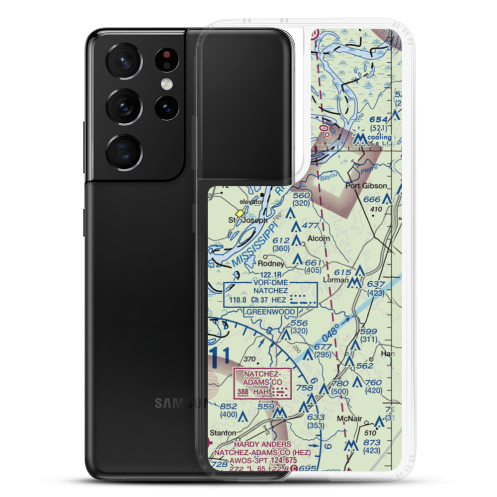 Alcorn State University Airport (MS28) VFR Sectional Samsung Case Samsung Galaxy S21 Ultra model shown