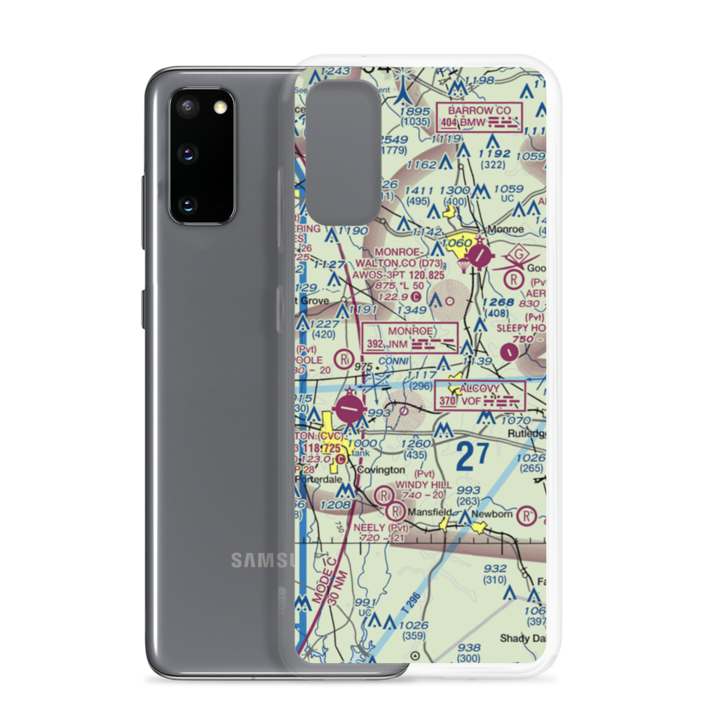Alcovy Airport (07GA) VFR Sectional Samsung Case Samsung Galaxy S20 model shown