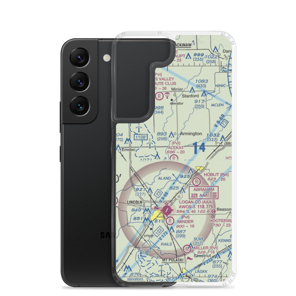 Alekat Acres Airport (3IL9) VFR Sectional Samsung Case Samsung Galaxy S22 model shown