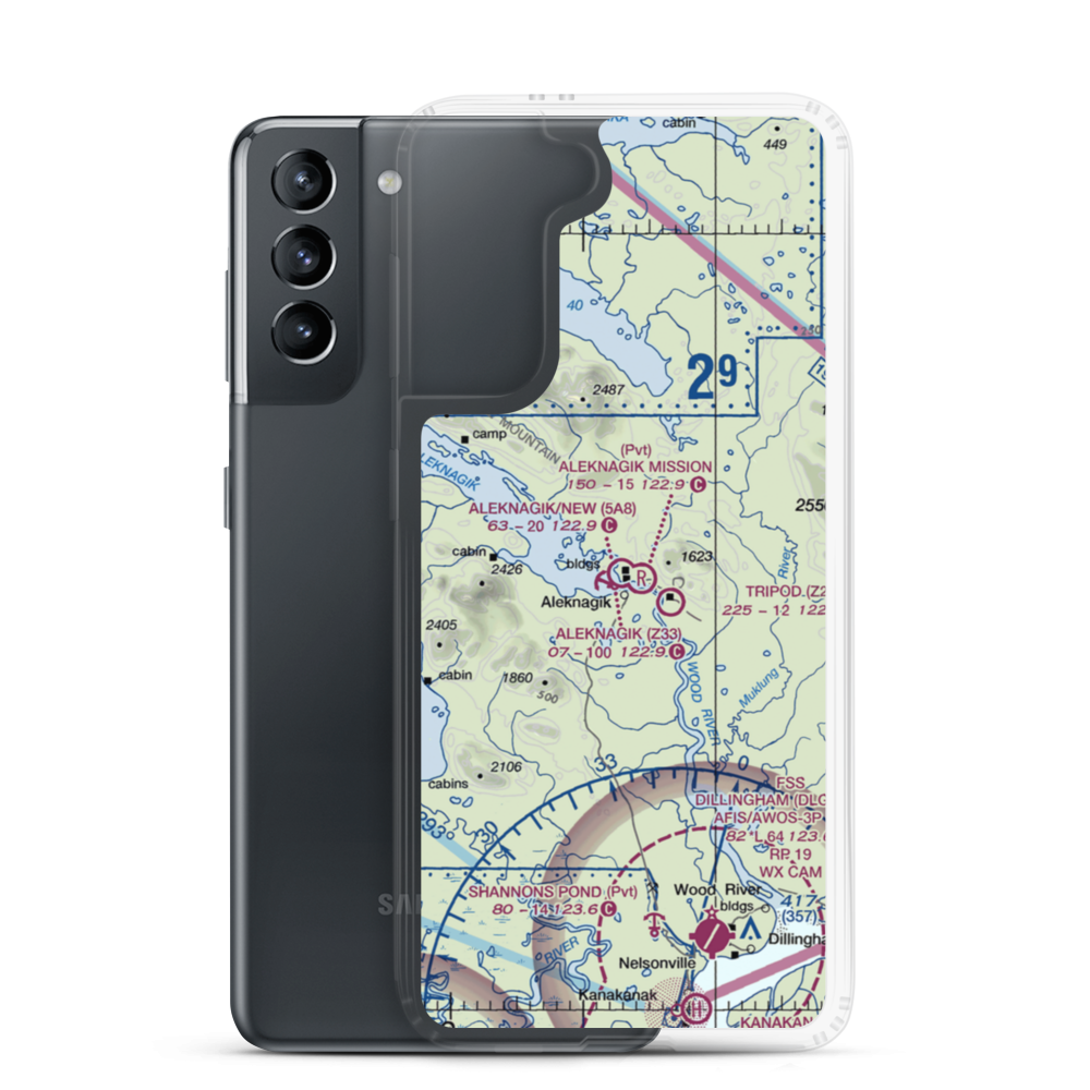 Aleknagik / New Airport (5A8) VFR Sectional Samsung Case Samsung Galaxy S21 model shown