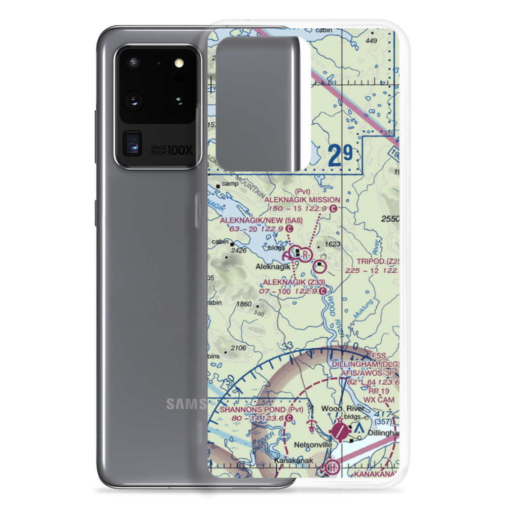 Aleknagik Mission Lodge Airport (4AK7) VFR Sectional Samsung Case Samsung Galaxy S20 Ultra model shown