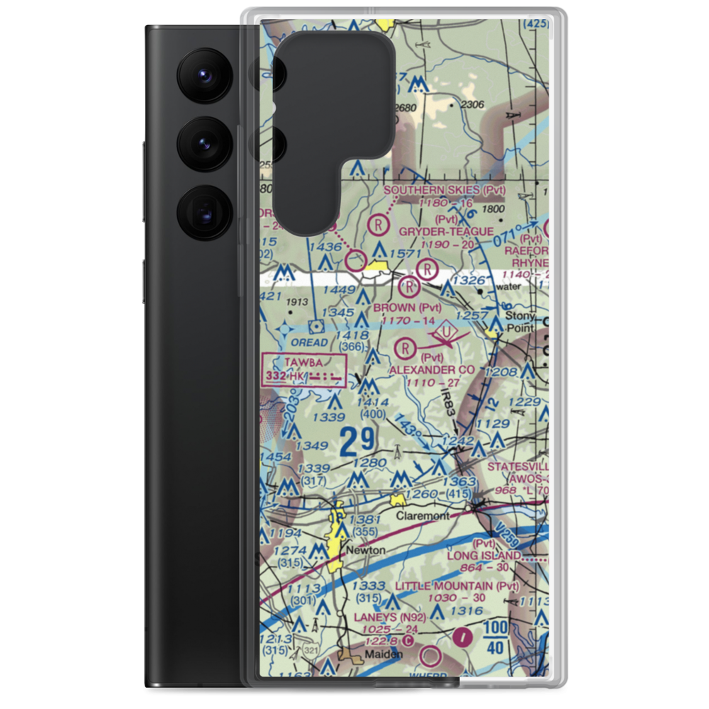 Alexander County Airport (NC59) VFR Sectional Samsung Case Samsung Galaxy S22 Ultra model shown