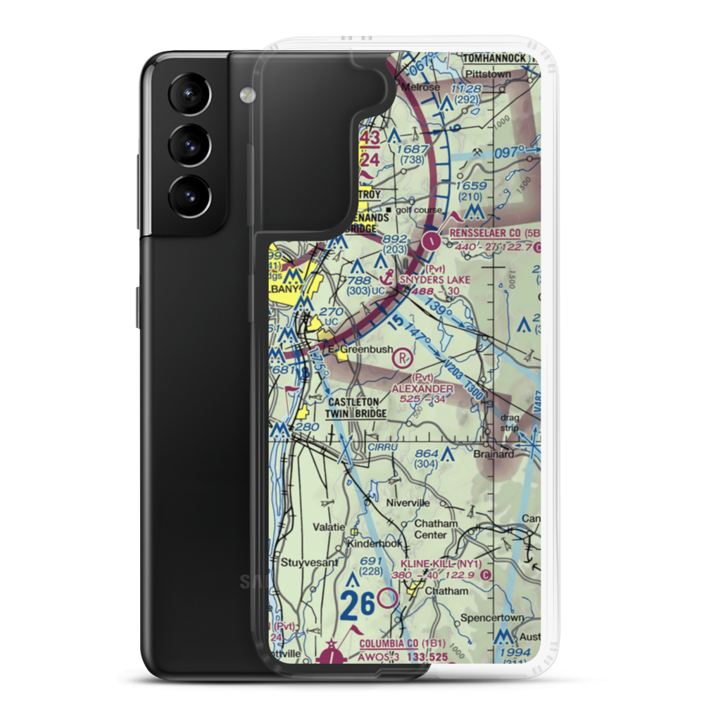 Alexander Farm Airport (NY82) VFR Sectional Samsung Case Samsung Galaxy S21 Plus model shown